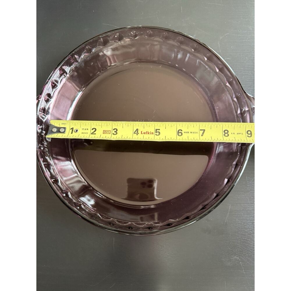 Set Of 2 Vintage Pyrex Cranberry Deep Dish Pie Plate 9” Glass Baking Dish - Picture 4 of 7